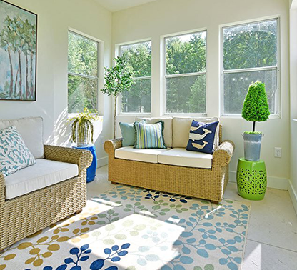 couch in sun room