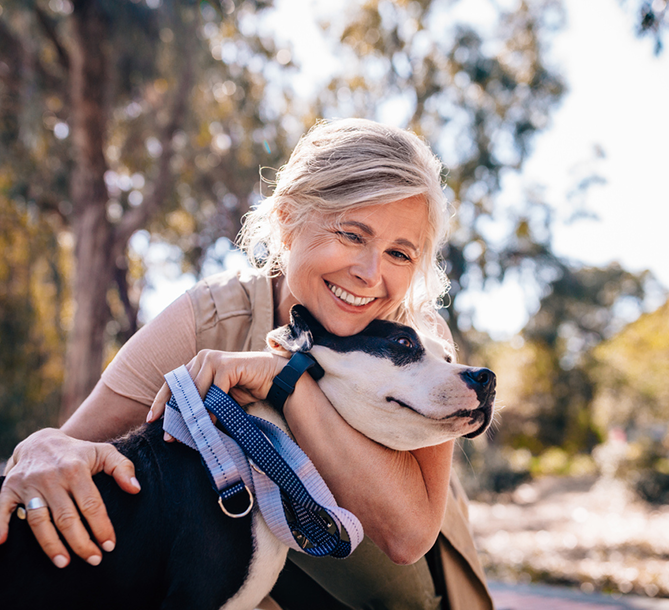 woman with dog